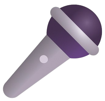 Lila Mikrofon-Symbol für Songwriting & Texterservice. Kommunikation, Sprache und Storytelling von Bairytale.